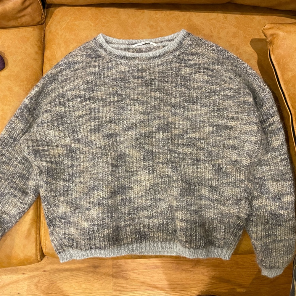 Pomandere green/grey mohair sweater